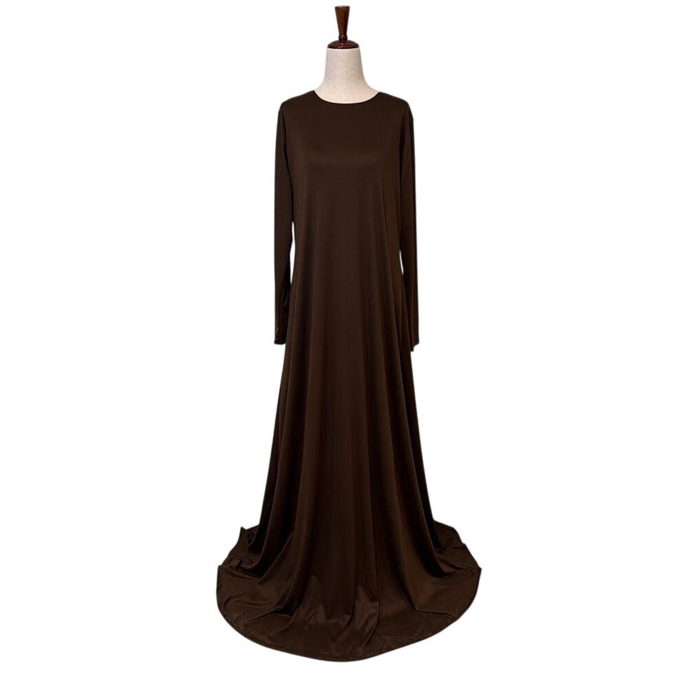 NWOT GO COUTURE Long Sleeve Maxi Dress, Mole Brown, Women's Large